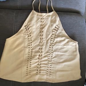 Beige suede top